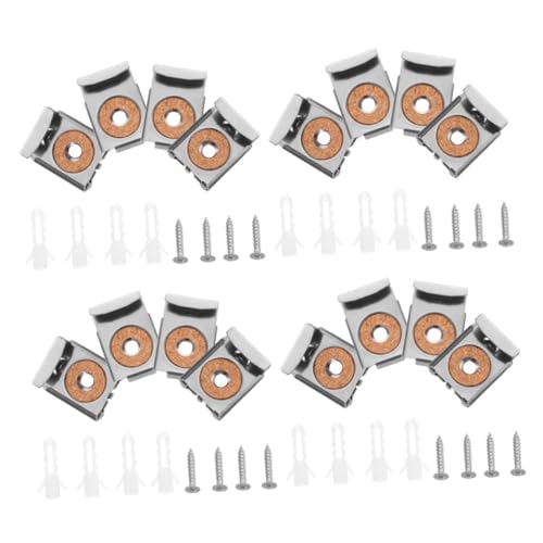 SEWOART 4 Sätze Edelstahl Spiegelhalter Clips für Glas Korrosionsbeständige Metall Glasbefestigung mit Schrauben und Dübeln Stabile Halterungen für Bad Wohnraumspiegel SEWOART 4 Sätze Edelstahl Spiegelhalter Clips für Glas Korrosionsbeständige Metall Glasbefestigung mit Schrauben und Dübeln Stabile Halterungen für Bad Wohnraumspiegel von SEWOART