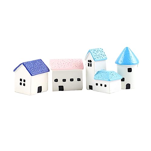 SEWOART Realistische Landschaft Schloss Kirche Microlandschaft Modelle 4pcs Harz Ornamente Für Dekorative Verwenden von SEWOART