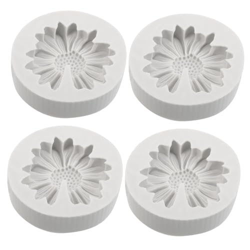 SEWOART 4 Stück Sonnenblumen Silikonform Teilig Flexibles Hitzebeständiges Gießform für Handgemachte Seife Harz und DIY Dekoration Kompakt für Auto Büro Zuhause von SEWOART