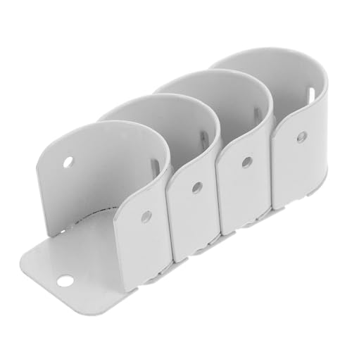SEWOART 4 Stück Teiliges Flanschhalter für Gardinenstangen Weiße Kleiderstangen Halterung mit Glatter Oberfläche Einfach zu Montierende Wandbefestigung Stabile Mehrloch Designs für von SEWOART