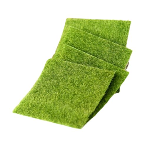 SEWOART 4 Stück Teiliges Künstliches Grasmatten Strapazierfähiger Kunstrasen für Sandtisch Dioramen Mini Wetterfeste Modellbau Rasendekoration von SEWOART