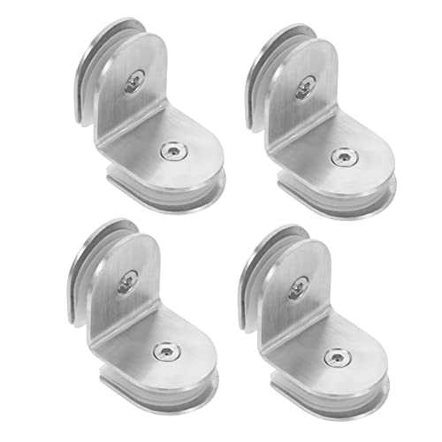 SEWOART 4 Stück Teiliges Set Doppelseitige Glasklemmen Stabile Glasbefestigung für Badezimmer Langlebig Rostfrei Einfach zu Montieren Geeignet für Zuhause und Hotel von SEWOART