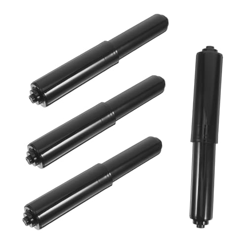 SEWOART 4 Stück Toilettenpapierhalter Ersatzrolle Schwarz Kunststoff Federbelasteter Papierhalter Verlängerbare Toilettenpapier Für Badezimmer Flexibel Verstellbar Einfach Zu Reinigen von SEWOART