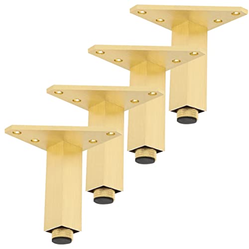 SEWOART 4Stücke Möbel Füße Verstellbare Tischbeine Für Sofa Schrank Und Couchtisch Langlebig Und Stabil Höhe Goldfarbig Für DIY Möbel Und Badezimmermöbel von SEWOART