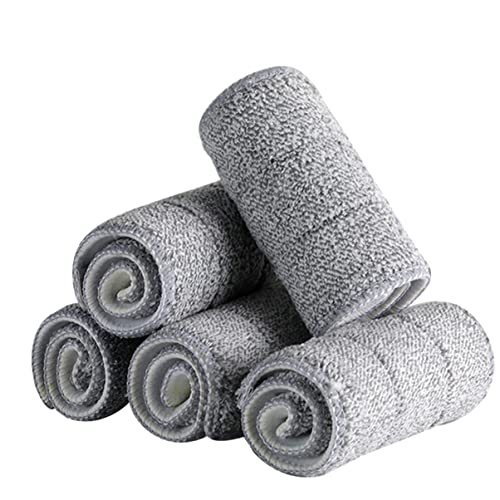 SEWOART Ersatzmoppkopf 5 Stück Mikrofaser Wischmopp Tuch Hochabsorbierendes Reinigungstuch für Bodenwischer für Fliesen Holz und Ecken von SEWOART