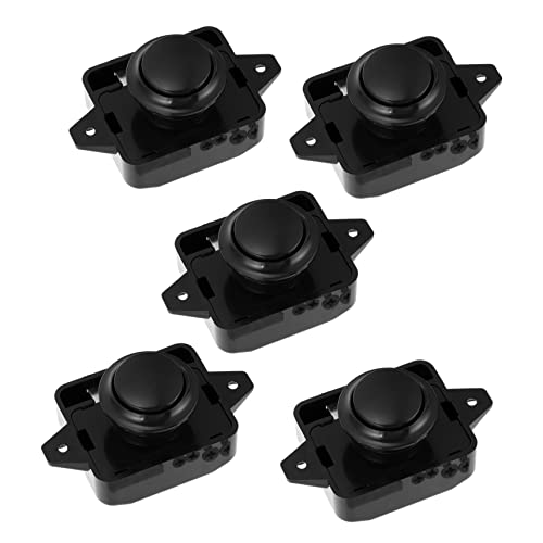 SEWOART 5 Stück Teiliges Push Button Türverschluss für Wohnmobil und Camper Langlebige Schwarze Druckknopfschlösser Einfache Installation Robuste Türknopf Latch Verriegelung für Schrank von SEWOART