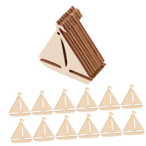 SEWOART 50stücke Segelboot Holzschnitt Unfertige Holzstücke Diy Holz Bastelmaterial Für Bastelprojekte Dekorationen von SEWOART