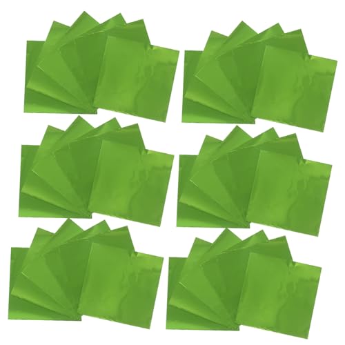 SEWOART 500 Stück Aluminiumfolie Süßigkeiten Verpackung Schokoladenfolie zum Einwickeln Reißfest Luftdicht für Hausgemachte Pralinen und Party Candy Verpackung Grün Glänzend von SEWOART