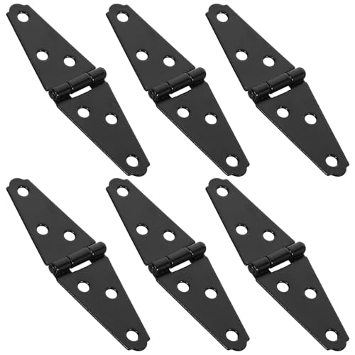SEWOART 6 Stück Heavy Duty Scharnier Robuste Tee Scharniere für Garten und Schuppentüren mit Schrauben Verzinkte Beschläge für Stabile Holztüren und Fenster von SEWOART