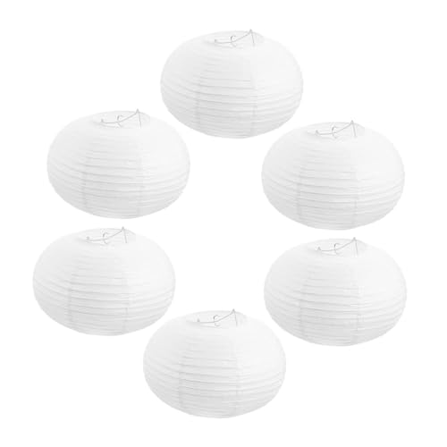 SEWOART 6 Stück Papierlampenschirme Faltbar Leichter Lampenschirm für Pendelleuchte Dekorativ Langlebig Einfache Montage für Wohnzimmer Schlafzimmer Partydeko von SEWOART