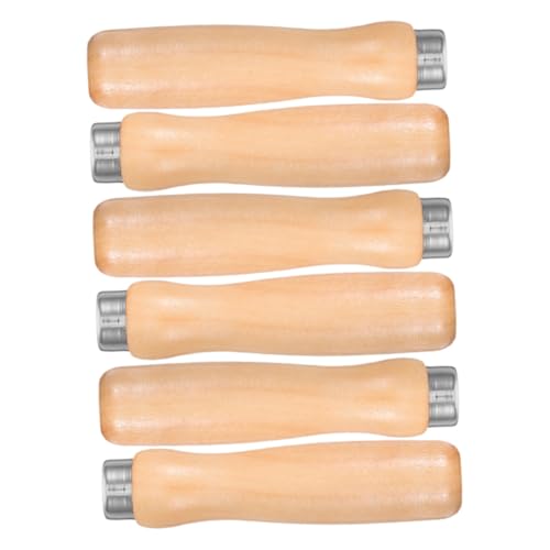 SEWOART 6 Stück Teiliges Holzgriff Feilenheft mit Rundloch Ergonomische Ersatzgriffe aus Robustem Holz für Feilen und Raspeln Einfach zu Montieren Vielseitig Einsetzbar für Holz und von SEWOART