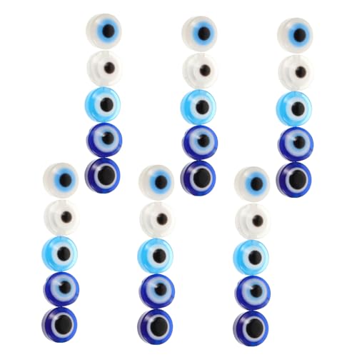 SEWOART 60 Stück Flache Runde Augenperlen Mit Bösem Blick Lose Glas-abstandshalterperlen Charms Für Diy-armbänder Schmuckherstellung 8 Mm SEWOART 60 Stück Flache Runde Augenperlen Mit Bösem Blick Lose Glas-abstandshalterperlen Charms Für Diy-armbänder Schmuckherstellung 8 Mm von SEWOART