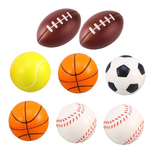 SEWOART 8 Stück Teiliges PU Trainingsball Bunte Langlebige Schaumstoffbälle für Haustiere Interaktives zur Beschäftigung und Krallenpflege für Hunde und Katzen von SEWOART