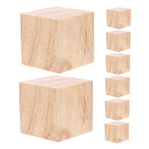 SEWOART 8 Stück Unlackierte Holzblöcke für Bastelprojekte Robuste Kiefernholzwürfel zum Schnitzen Malen und Dekorieren für Kreative Diy Ideen von SEWOART