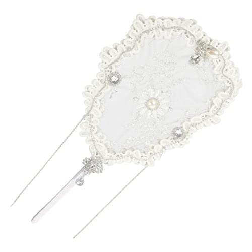 SEWOART Blumenmuster Handfächer Satin mit Fransen Dekorativer Bestickter Fächer für Hochzeiten Tanzveranstaltungen und Feste Handgefertigt und von SEWOART
