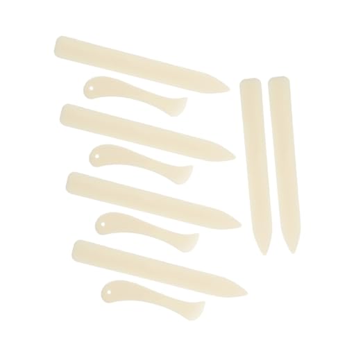 SEWOART Bone Folder Falzbein Kunststoff Papier Creaser Werkzeug für Buchbinden Kartenherstellung Lederhandwerk mit Geraden und Gebogenen Kanten Langlebig Kompakt Vielseitig Einsetzbar von SEWOART