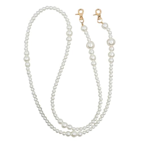 SEWOART Ersatz Taschengurt Perlenkette mit Schnallen Stilvolle Fake Perlen Handtaschenkette Verstellbare DIY Bag Chain Modische Umhängekette für Damenhandtaschen und Handys von SEWOART