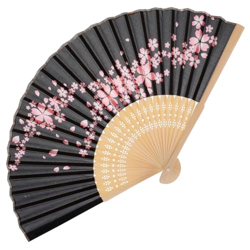 SEWOART Faltbarer Fächer im Japanischen Stil Eleganter Sakura Handfächer für Hochzeiten Geburtstagsfeiern und Dekoration Leicht und Tragbar mit Einzigartigem Design von SEWOART
