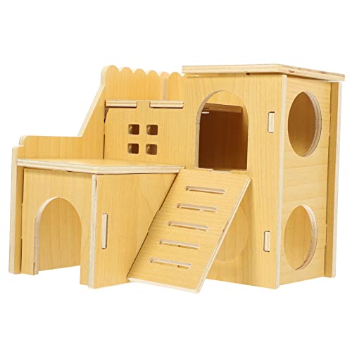 SEWOART Hamster Holzhaus Schlafraum Bissfestes Versteck Für Kleintiere Atmungsaktiv Und Komfortabel Für Hamster Und Chinchillas DIY Dekorationsmöglichkeiten von SEWOART