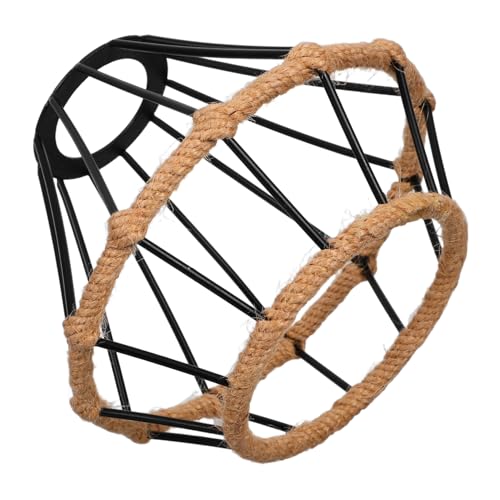 SEWOART Handgewebter Farmhouse Lampenschirm mit Eisengestell Rustikale Boho Tischlampe Lampenschirm Ersatz Natürliche Papierseil Deko für Wohnzimmer Schlafzimmer und Bar von SEWOART