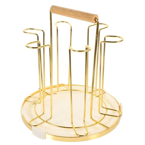 SEWOART Haushalts Becherhalter aus Dekorativer Tassenständer mit Holzgriff Runder Cup Drying Tree Stabiler Küchen Organizer für Wohnzimmer und Restaurant Luftdurchlässig und Praktisch von SEWOART