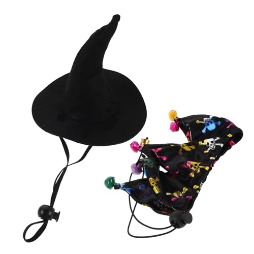 SEWOART Haustier Hexenhut und Cape mit Glocke Verstellbares Hundekostüm für Halloween und Partys Zauberer Umhang für Katzen und Kleine Hunde Festliches Cosplay Zubehör SEWOART Haustier Hexenhut und Cape mit Glocke Verstellbares Hundekostüm für Halloween und Partys Zauberer Umhang für Katzen und Kleine Hunde Festliches Cosplay Zubehör von SEWOART