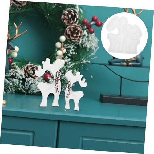 SEWOART Hitzebeständiges Rentier Silikonform mit Kavitäten für Weihnachtsdekoration Realistische Details Vielseitig für Harz Kerzen Seifenherstellung Geeignet von SEWOART