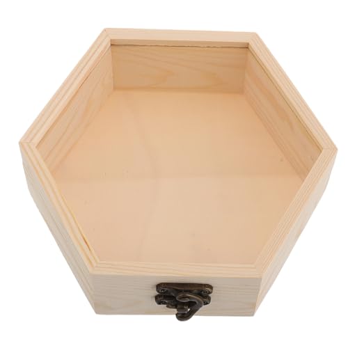 SEWOART Holzbox mit Glasdeckel aus Kiefernholz Sechseckige Aufbewahrungsbox für Schmuck und Dekoration Robuste Holzschatulle Stilvolle Geschenkbox für Hochzeit und Zuhause SEWOART Holzbox mit Glasdeckel aus Kiefernholz Sechseckige Aufbewahrungsbox für Schmuck und Dekoration Robuste Holzschatulle Stilvolle Geschenkbox für Hochzeit und Zuhause von SEWOART
