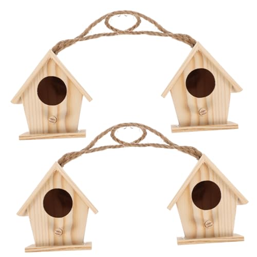 SEWOART Holzhaus Vogelnest Dekoration Künstliches Vogelnest mit Realistischer Optik für Garten Bereich Kreative Naturdeko und Partyornamente von SEWOART