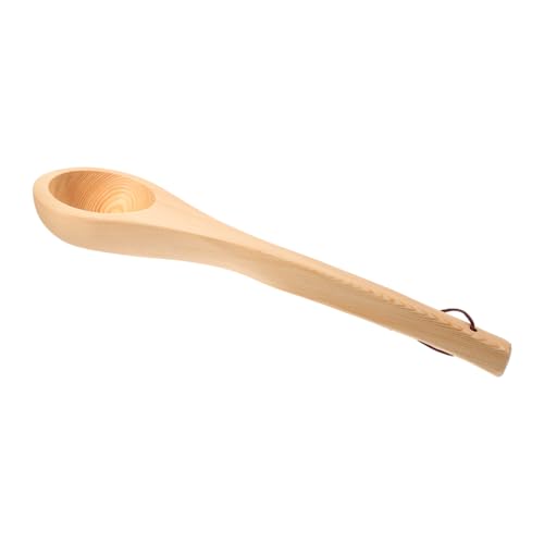 SEWOART Holzlöffel Wasserschöpfer Ergonomischer Griff Sauna Duschlöffel aus Langlebigem Wolkenfichtenholz Praktischer Wasserkübel für Sauna Garten Küche Vielseitig Einsetzbar von SEWOART