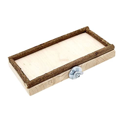 SEWOART Papageiensprungbrett Aus Holz Spielzeug Mit Futterbox Für Papageien Fördert Bewegung Und Koordination von SEWOART