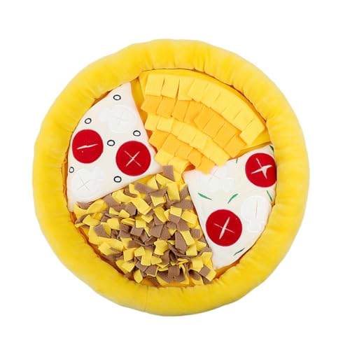 SEWOART Trainingsmatte Hunde-schnüffelunterlage Haustier-schnüffelmatte Leckerli-verstecken Helles Pizza-Muster Leicht Zu Reinigen Gelb von SEWOART