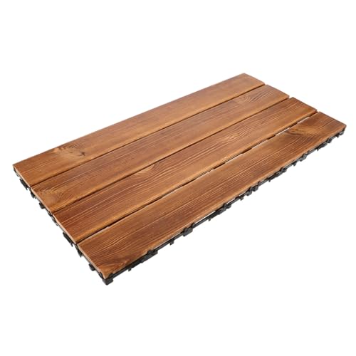 SEWOART Interlocking Fliesen aus Karbonisiertem Kiefernholz Rutschfeste Outdoor Bodenfliesen für Balkon Terrasse und Garten Langlebiges Formstabiles Parkett mit Einfacher Verlegung SEWOART Interlocking Fliesen aus Karbonisiertem Kiefernholz Rutschfeste Outdoor Bodenfliesen für Balkon Terrasse und Garten Langlebiges Formstabiles Parkett mit Einfacher Verlegung von SEWOART