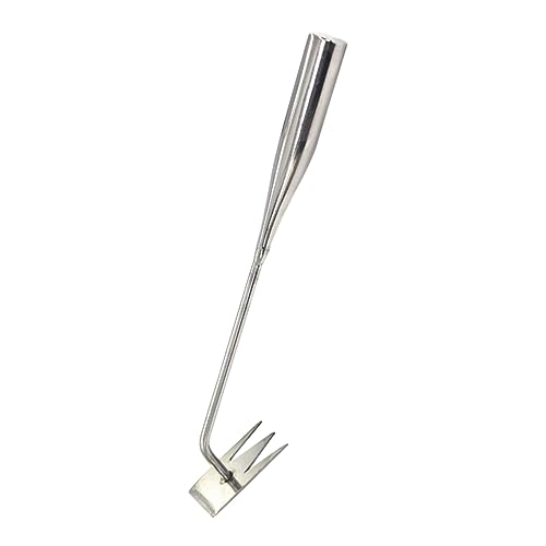 SEWOART Jätwerkzeuge Ziehwerkzeug Entwurzelungswerkzeug Picker Rechen Rasen gartenwerkzeuge Gartenarbeit Remover Tool Jäten Werkzeug Unkraut-Kit Rostfreier Stahl Silver von SEWOART