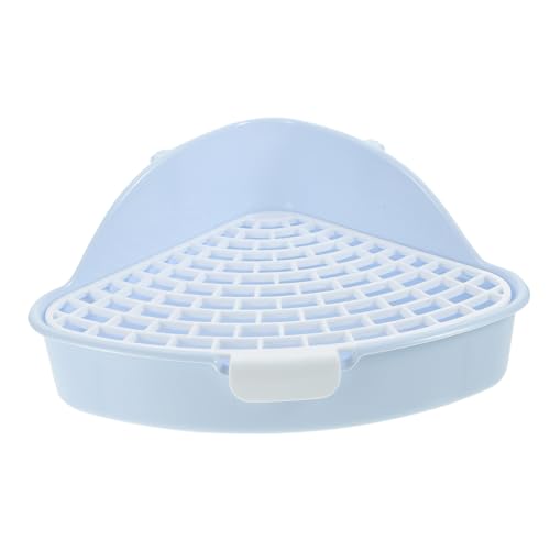 SEWOART Kleintier Toilette Ecktoilette mit Erhöhtem Zaun und Abnehmbarem Auslaufsichere Katzentoilette für Kaninchen Meerschweinchen Hamster Hygienisch Geruchsarm Passend für Kleine Käfige von SEWOART