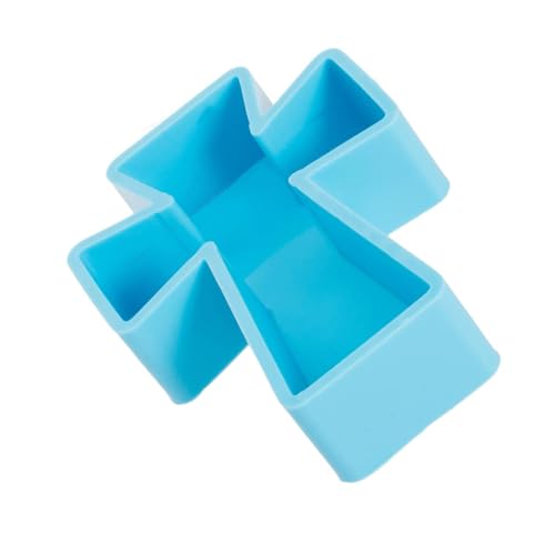 SEWOART Kreuz Silikonform Valentinstag Gips Aufbewahrungsbehälter Formen DIY Silikonform Kerzenhalter Form Für Harz Epoxidharz Kerzenform Kerzenständer Form Kieselgel Blau von SEWOART
