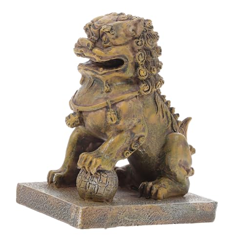 SEWOART Männliche Löwen -Ornamente Sphinx-Statue-aquarien Aquarienlandschaftsverzierung Groß Dekorationen Für Aquarien Simulation Aquarienverzierung Löwenstatue Harz von SEWOART