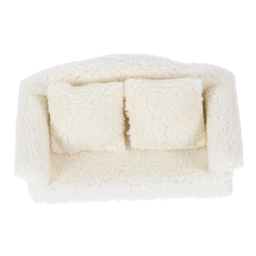 SEWOART Mini-wohnzimmersofa: Realistische Puppenhausmöbel Aus Plüsch Mit Weichen, Abnehmbaren Kissen – Detailliertes Modell Für DIY-Miniatur-bastelprojekte von SEWOART