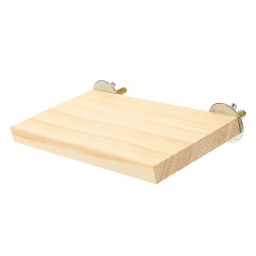 SEWOART Natürliche Holz Sitzstange Rechteckig Vogelkäfig Plattform Langlebiger Papagei Standplatz Großer Sitzsteg für Wellensittiche und Käfigvögel Einfache Robust und Schädlingsfrei von SEWOART