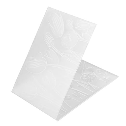 SEWOART Plastikspeise Bastelschablone Aus Papier Prägeschablone Aus Kunststoff Blumen Prägefolder Prägeplatten DIY Scrapbooking -Schablone Texturschablonen Prägeordner Vorlage Weiß von SEWOART