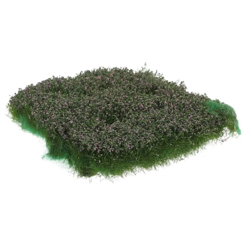 SEWOART Realistische Modellgrasbüschel für Modelleisenbahnen Künstliches Gras mit Lila Blumen für Dekoration und DIY Projekte Pflegeleicht und Langlebig von SEWOART