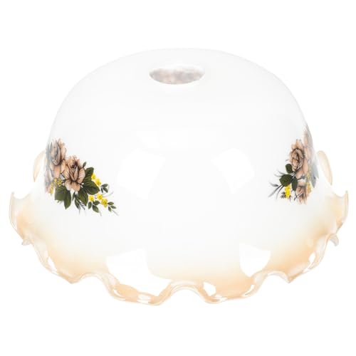 SEWOART Retro Weißer Glas Lampenschirm Vintage Stil Lichtabdeckung für Tischlampe Stehlampe Wandlampe Pendelleuchte Langlebig Installieren Geeignet für Schlafzimmer Wohnzimmer Büro von SEWOART