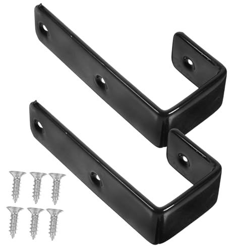 SEWOART Robuste Bunk Bed Ladder Haken Kunststoffbeschichtet mit Stabilem Befestigungswinkel Schwarz mit Schrauben Langlebig und Einfach zu Montieren für Hochbetten und Leitern von SEWOART
