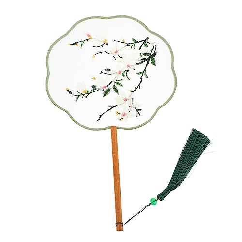 SEWOART Runder Chinesischer Stickerei Fächer aus Halbtransparenter Seide Doppelseitig Bestickt Klassischer Handfächer mit Blättern Dekorativer Chinesischer Kunstfächer für und SEWOART Runder Chinesischer Stickerei Fächer aus Halbtransparenter Seide Doppelseitig Bestickt Klassischer Handfächer mit Blättern Dekorativer Chinesischer Kunstfächer für und von SEWOART