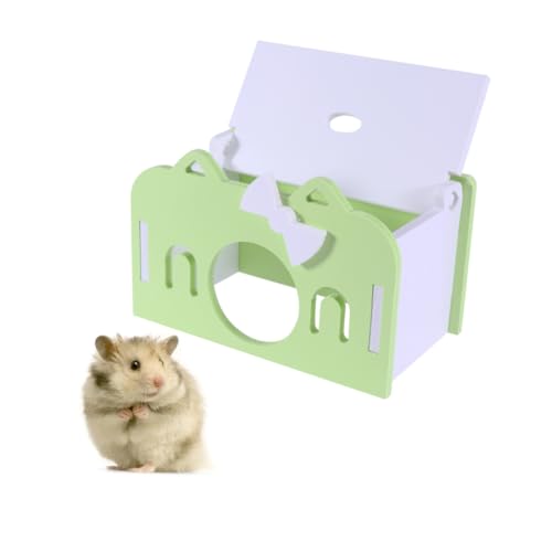 SEWOART Wooden Hamster House Geräumiger Nager Spielplatz Grünes Holz Nest Für Hamster Mäuse Kleintiere Sichere Und Geruchsfreie Konstruktion Spielen Und Ausruhen von SEWOART