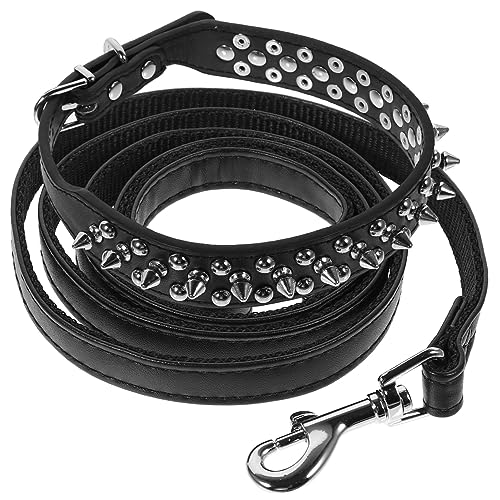 SEWOART Stylisches Verstellbares Hundehalsband mit Nieten für Kleine und Mittelgroße Hunde Teiliges Set Schwarz für und Partys von SEWOART