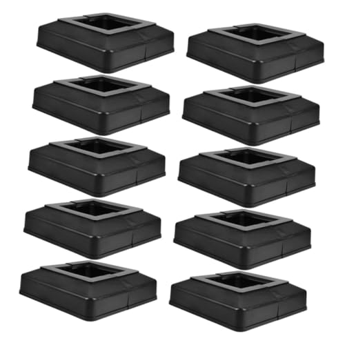 SEWOART Teiliges Quadratische Postabdeckungen aus Kunststoff Dekorative Split Abdeckkappen für Geländerpfosten Schwarze Sockelverkleidung Verdecken Schrauben für Treppen und Zaunpfosten von SEWOART