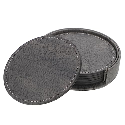 SEWOART Teiliges Set Runde PU Untersetzer Hitzebeständig und rutschfest Doppelseitige Kunstleder Tischpads Praktische Abwaschbare Platzsets für Esstisch Dekorative Cup Pads Dunkelgrau SEWOART Teiliges Set Runde PU Untersetzer Hitzebeständig und rutschfest Doppelseitige Kunstleder Tischpads Praktische Abwaschbare Platzsets für Esstisch Dekorative Cup Pads Dunkelgrau von SEWOART
