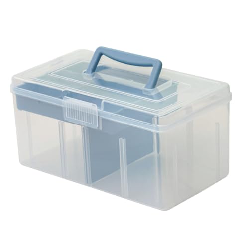SEWOART Transparente Aufbewahrungsbox Aus Kunststoff Mit Griff Mehrzweck-Organizer Für Bastelutensilien Aufbewahrungskoffer Für Kunst Und Handwerk Tragbare Kasten Zum Ordnen von SEWOART