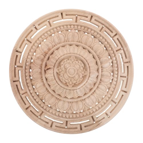 SEWOART Unlackierte Holzornamente Mandala Blumen Onlay Runde Holzapplikation für Möbel Handgeschnitzte Verzierung aus Massivem Holz für Schrank Kommode Kleiderschrank Bett und Wanddekor SEWOART Unlackierte Holzornamente Mandala Blumen Onlay Runde Holzapplikation für Möbel Handgeschnitzte Verzierung aus Massivem Holz für Schrank Kommode Kleiderschrank Bett und Wanddekor von SEWOART